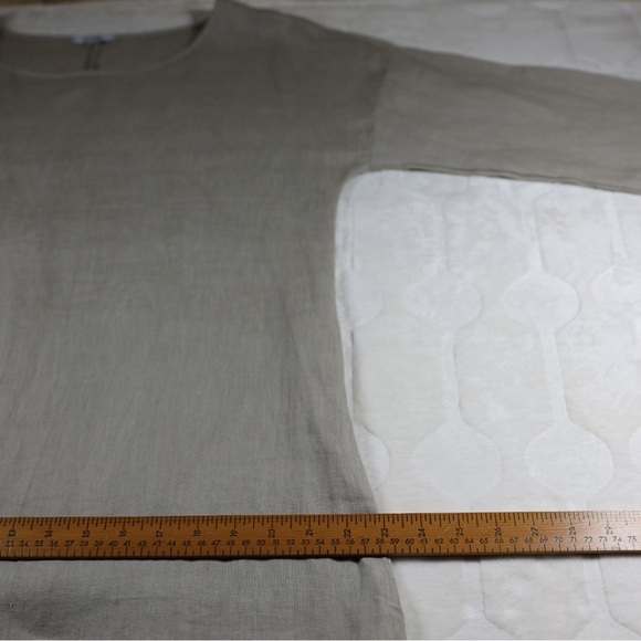 Rosemarine Linen Midi Relaxed Shift Dress Beige Taupe Neutral Minimalist Size M - Picture 8 of 11